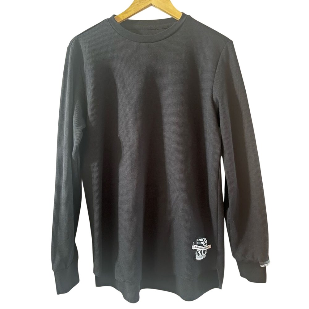 Women's SZ Medium Ecko Unlimited Black Long Sleeve Thermal Striped